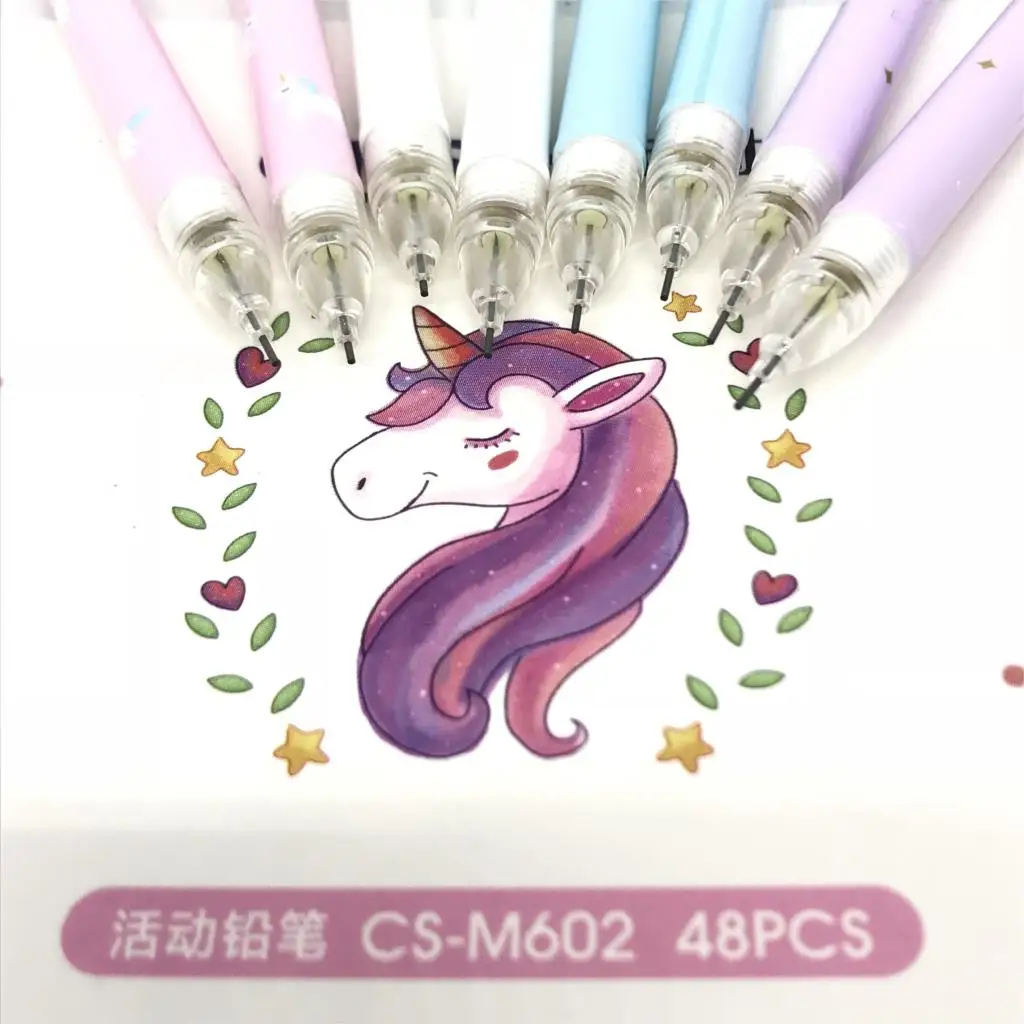 48 шт/1 лот Kawaii милые Единорог печати механические карандаши школьные