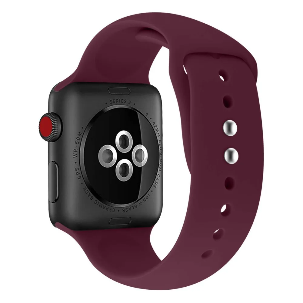 Силиконовый браслет для Apple Watch 38 мм 42 40 44 сменные спортивные Смарт часы с