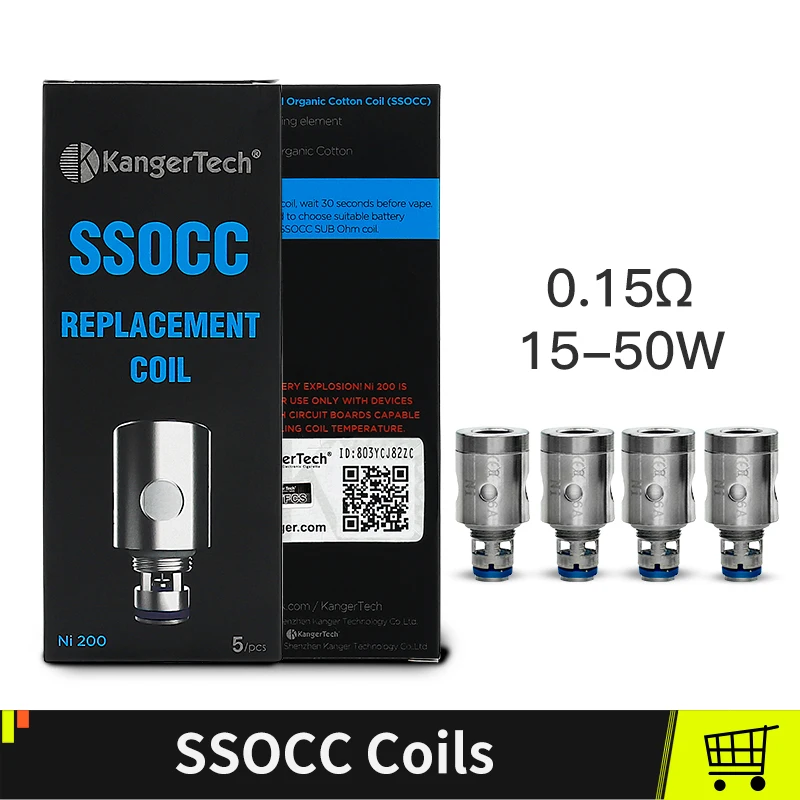 5 шт./упак. Kangertech SSOCC катушки Fit Kanger Toptank Subtank топбокс мини Subox mini c Vape майки Подом 0.15ohm