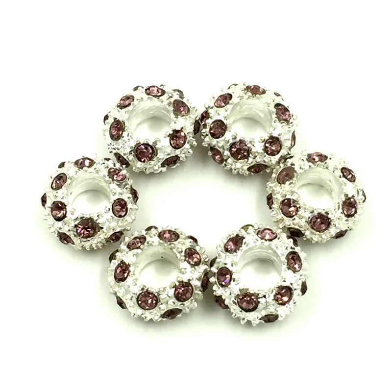 500 Шт. Оптовая Светло-Фиолетовый Горный Хрусталь Европейский Бусы Круглые Perles