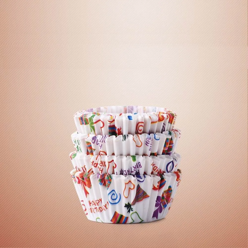 100 Шт Красочная радужная бумага для торта кекса лайнер выпечки коробка кексов