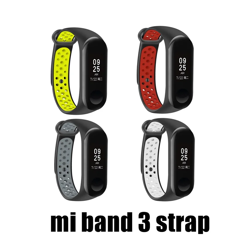 Ремешок для Xiaomi Mi Band 3 смарт-аксессуары сменный Водонепроницаемый двухцветный
