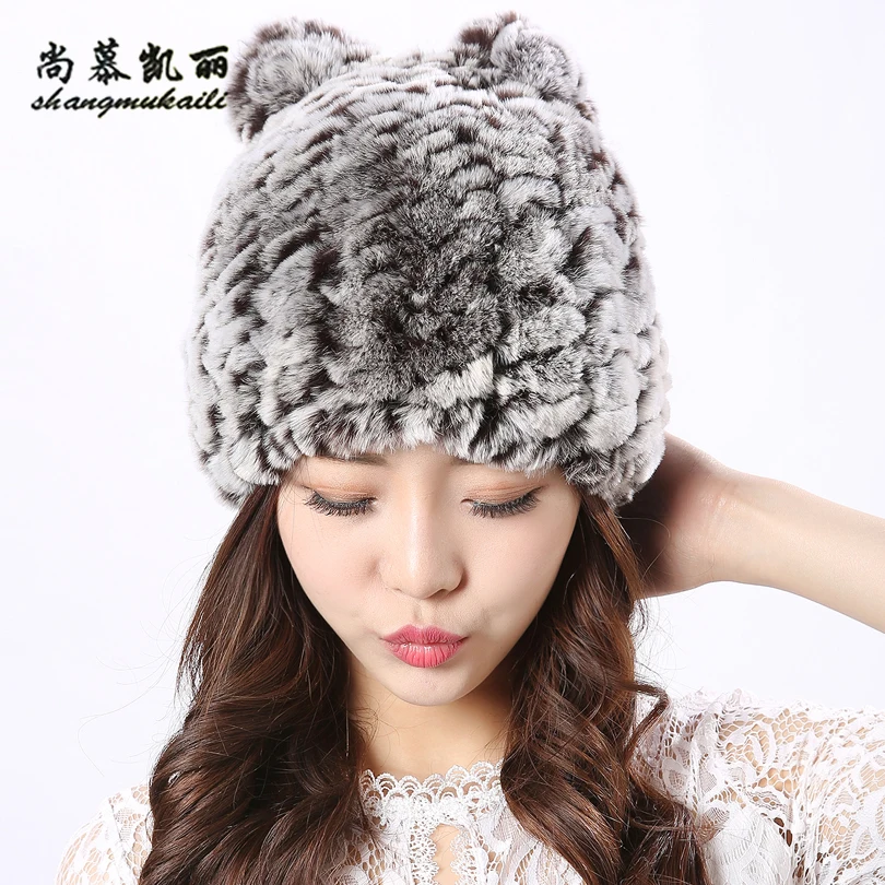 4 вида цветов cat шапка зимняя меховая Для женщин натуральная Натуральный мех