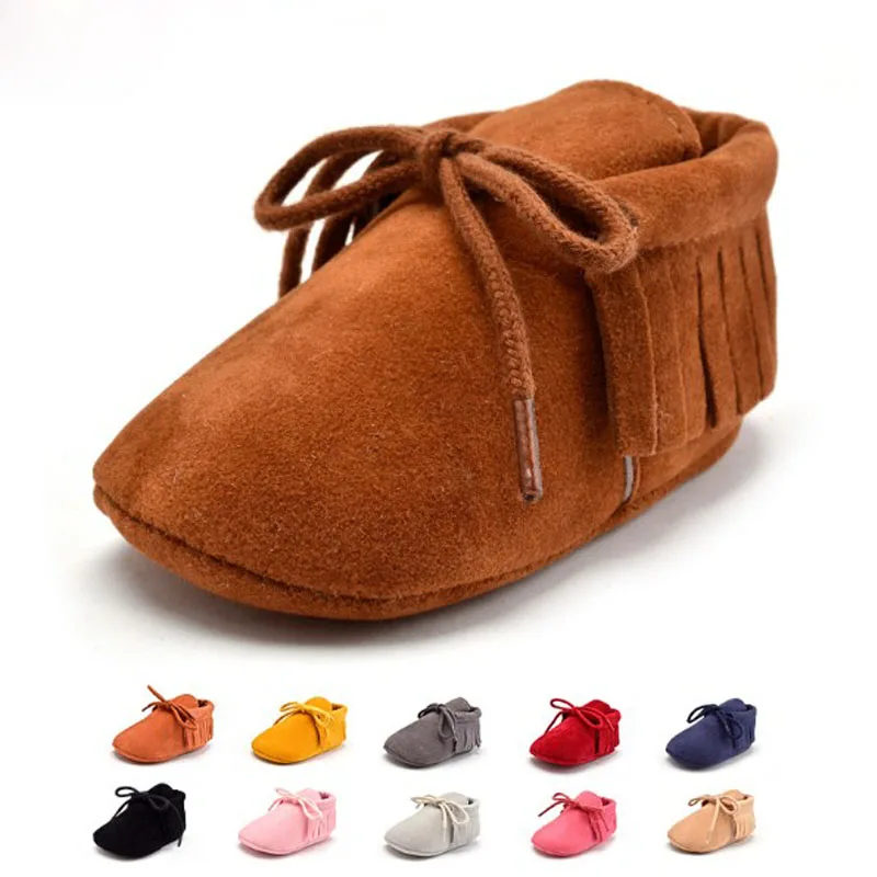 2016 Горячая Замши Новорожденный Ребенок Мальчик в Девочке Детские Мокасины Soft Moccs