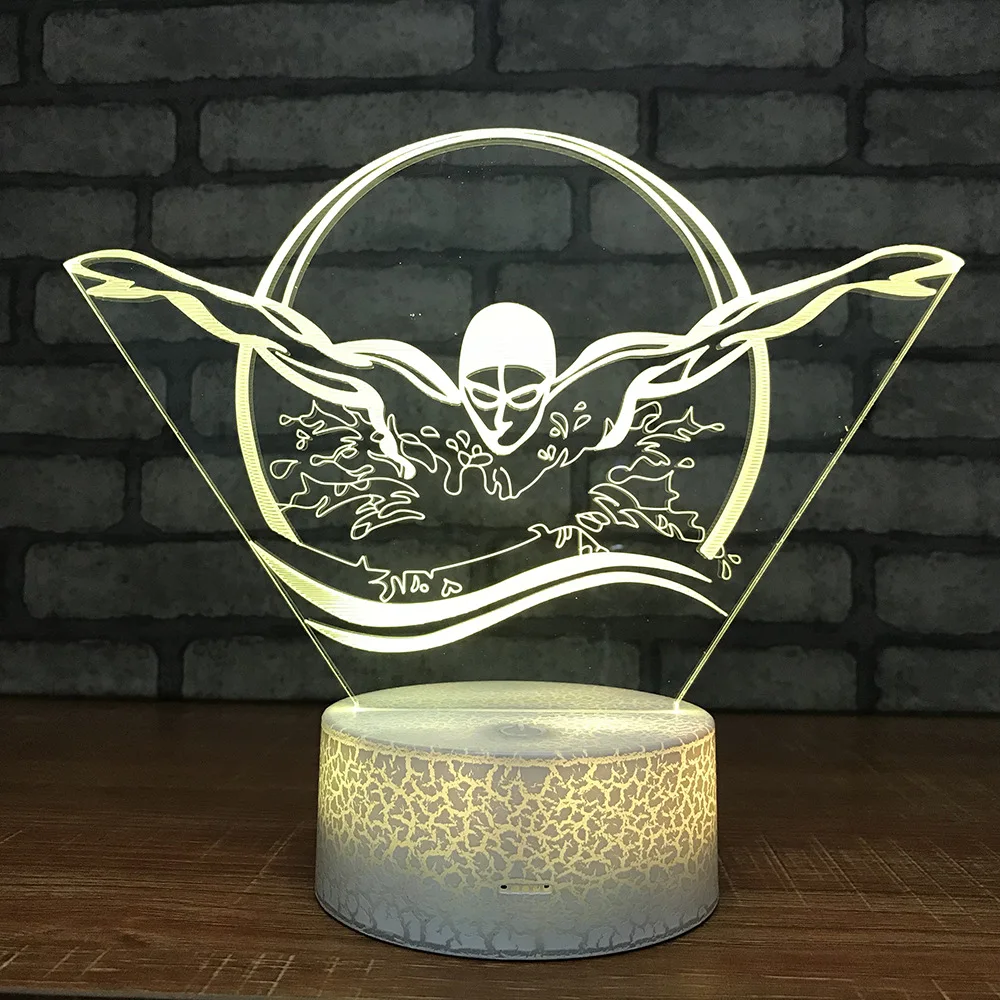 Светодиодный акриловый ночник для плавания креативный визуальный красочный