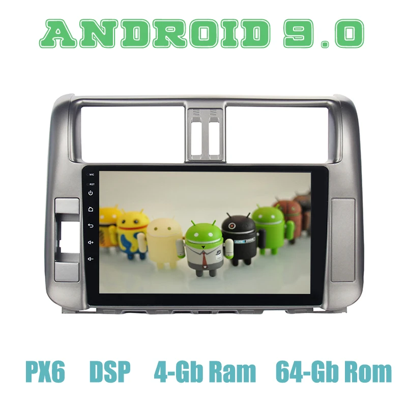 10 2 &quotPX6 Android 9 0 Автомобильный GPS радио мультимедиа для toyota prado 150 2010 2011 2012 2013 с ips wifi