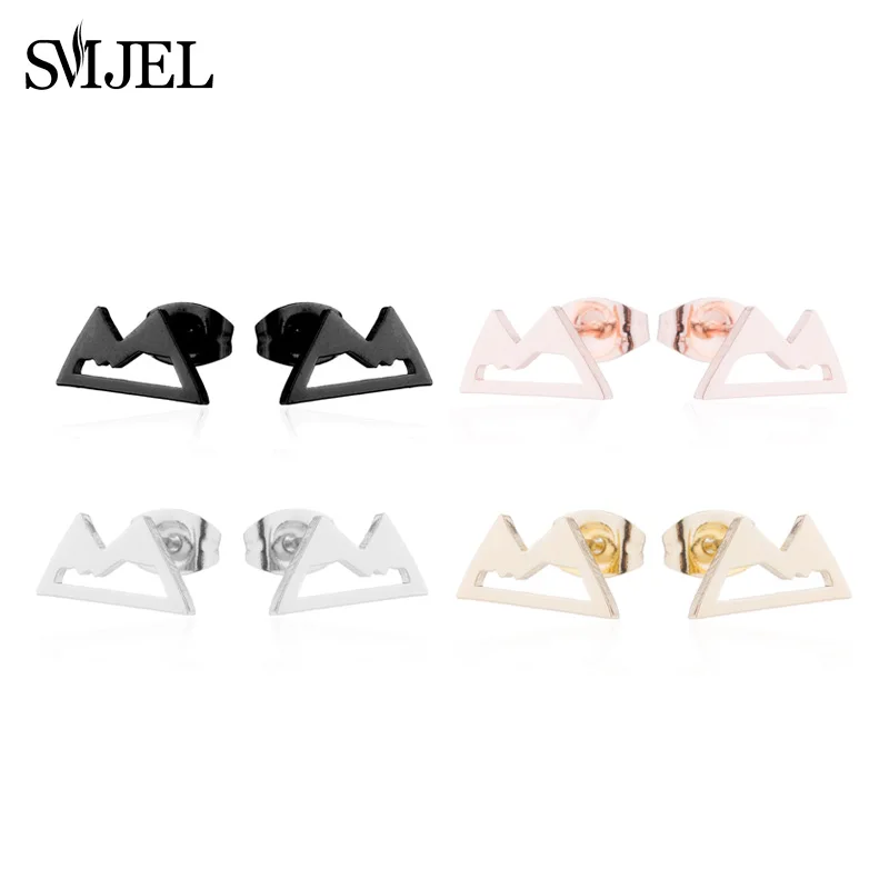 

SMJEL Unique Snow Mountain Earrings for Women Nature Inspired Triangle Small Earring Stud Birthday Gift For Mom boucle d'oreille