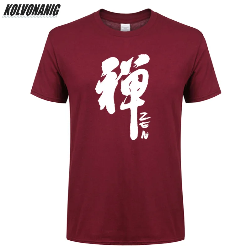 Chinese Calligraphy Zen Word Graphic Print Men's Clothing O-Neck Short Sleeve T-Shirt High-Quality China Culture Street Tees Top | Мужская