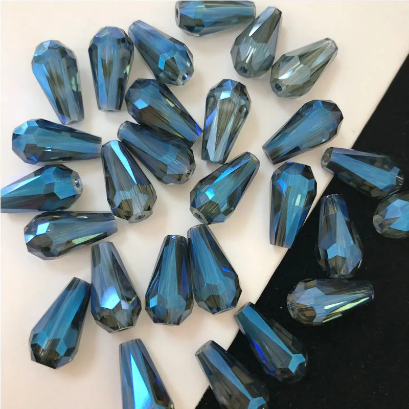 50pcs 8x16mm Drop Bicone Austria Crystal beads Charm loose spacer Beads DIY Earrings necklace hadicraft bracelet jewelry - Цвет: 8