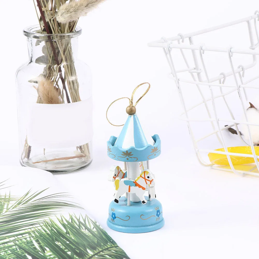 Деревянная мини-карусель детская игрушка подарок деревянное ремесло украшения