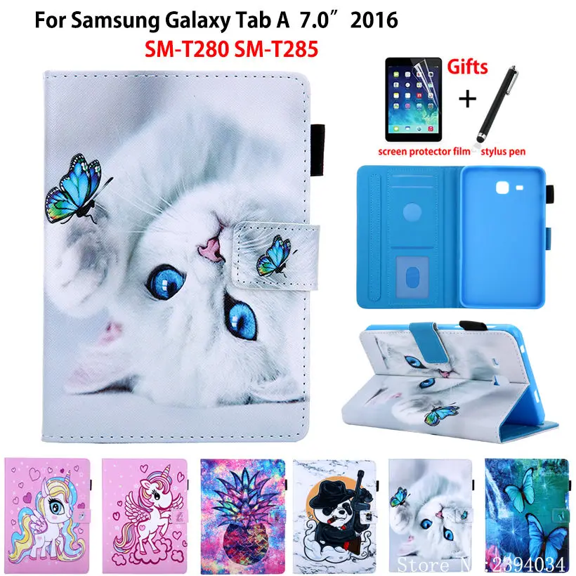 Чехол для Samsung Galaxy Tab A a6 7 0 2016 T280 T285 Модный чехол подставка планшета с принтом в
