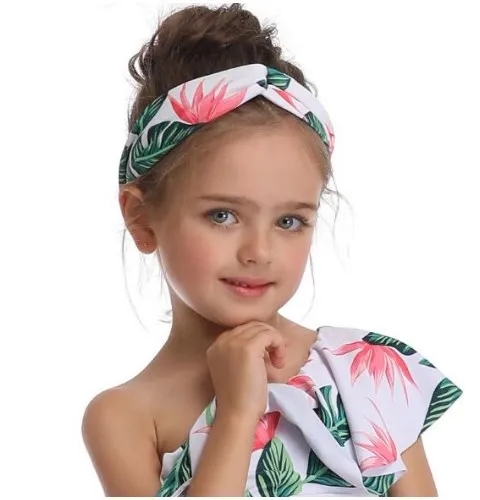 Headband 3 Купальник для мамы и дочки, бикини для мамы и дочки, купальник для купания, одежда для всей семьи, одежда для мамы и дочки с цветочным принтом - Цвет: Headband 3