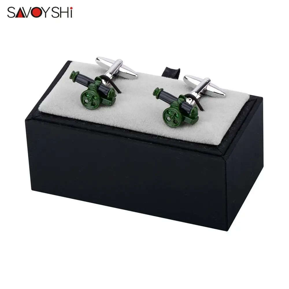 SAVOYSHI 3D итальянские пушки модельные запонки для мужских рубашек манжеты пуговицы подарок высокое качество Эмаль Запонки брендовые модные украшения - Metal color: Send With Box C