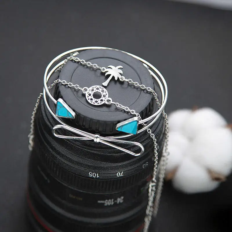 4 шт./компл. Boho женский бант Ловец снов кокосовый кулон в виде дерева