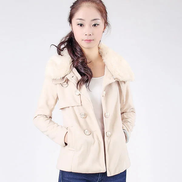 Зима Осень Женская мода двубортный формальный средний-длинный теплый плащ