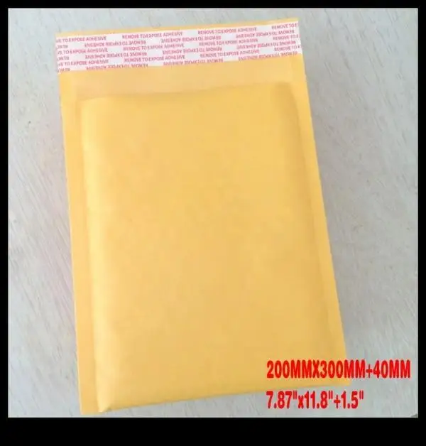 Подарочные Упаковочные пакеты оптовая продажа желтая крафт бумага пузырчатая