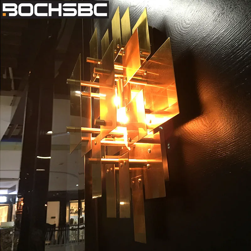 Современный Золотой металлический настенный светильник BOCHSBC американское