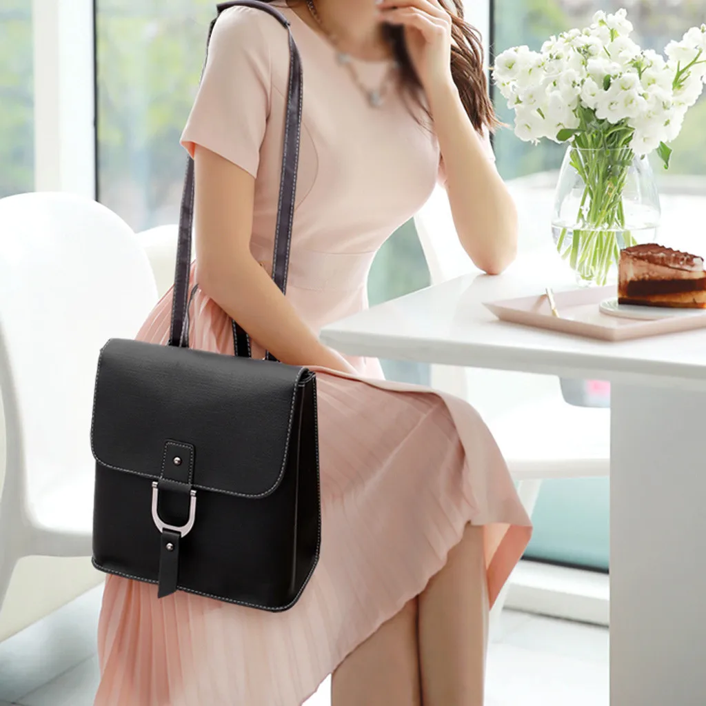 Женский рюкзак для студентов школьная сумка модная нейтральная однотонная на