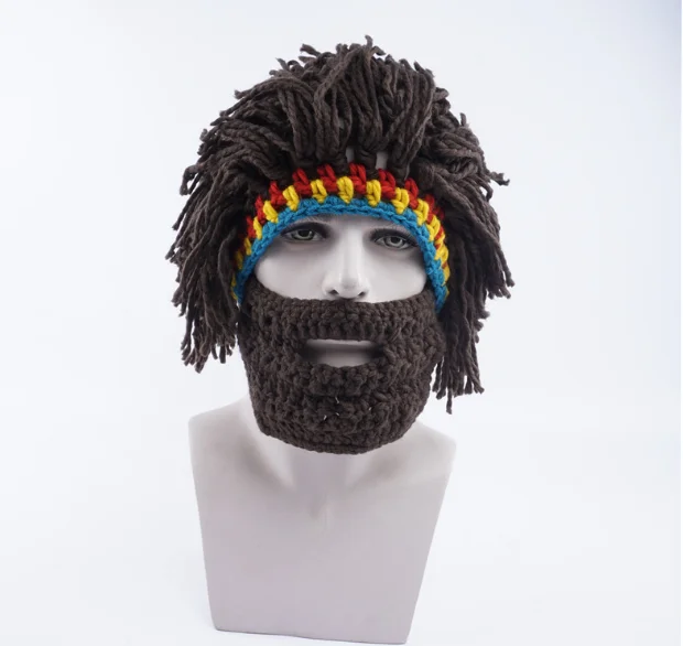 Женские Мужские варвары Vagabond Viking Beanie роговые шапки ручной работы зимние теплые день рождения крутые подарки смешные кляп шапка на Хэллоуин