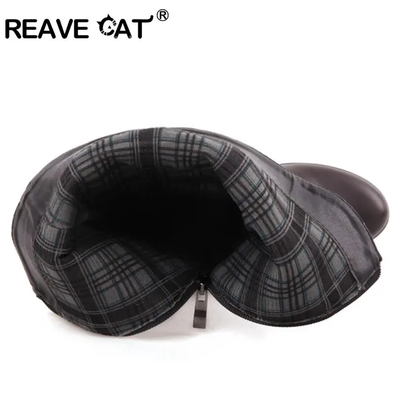 Женские сапоги до колена REAVE CAT Новые осенне зимние больших размеров 30 52