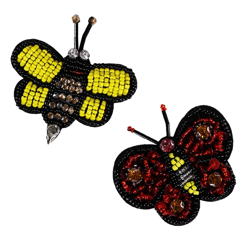 10 шт. бусины пчела бабочка алмазные патчи стразы аппликация тиснение значок для