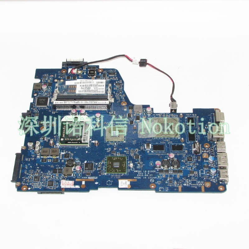 

NOKOTION K000108490 Laptop Motherboard For Toshiba Satellite A665D LA-6192P Socket s1 HD5650M Graphics Free CPU Main Board