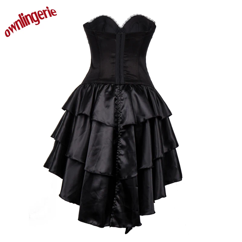 Free shipping wholesale Sexy pink Punk Corset Bustier dress with animal Dragon  design s-2xl W3487