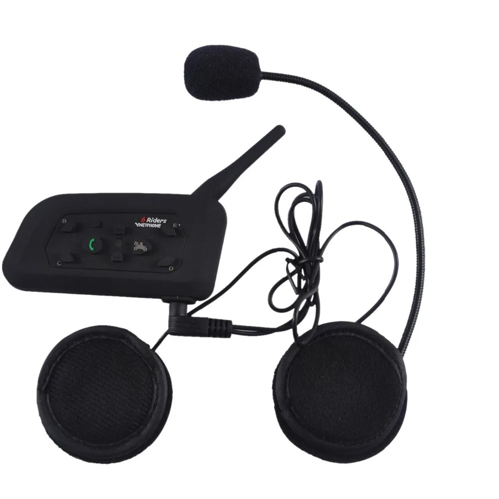 2 шт. V6 1200 м Мотоциклетный Bluetooth Шлем Интерком для 6 всадников BT беспроводные