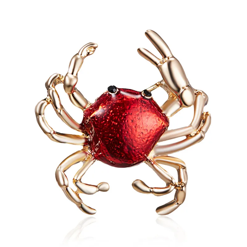 crab Винтажный стиль весна животное собака Краб пчела жучки Броши для женщин модная брошь в виде жука булавка Свадебная НЕВЕСТЫ ювелирное изделие подарок - Окраска металла: crab