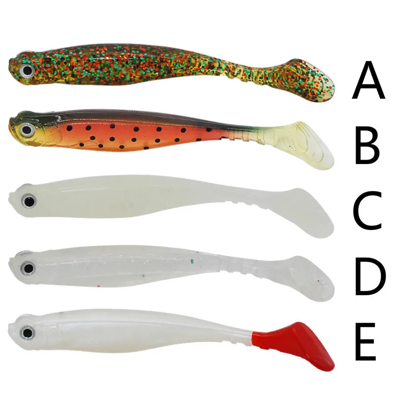 

Smart 5Pcs Artificial Fishing Lure 9cm6.5g 3D Eyes Vivid Soft Baits Peche Leurre Souple Jig Head Fly Fishing Silicon Rubber Fish