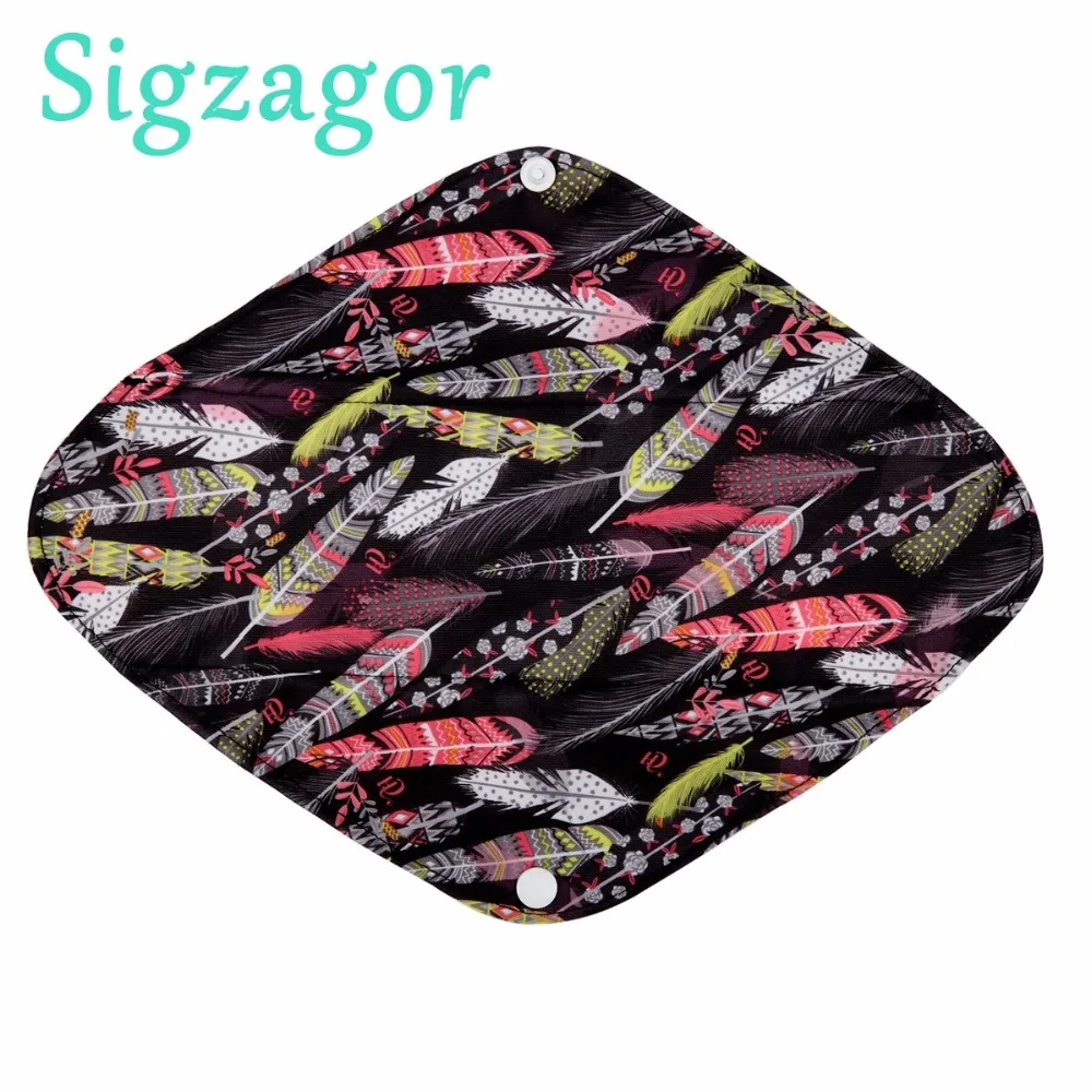 [Sigzagor] XS M L XL тканевая менструальная прокладка санитарный бамбуковый уголь Многоразовые Моющиеся Прокладки