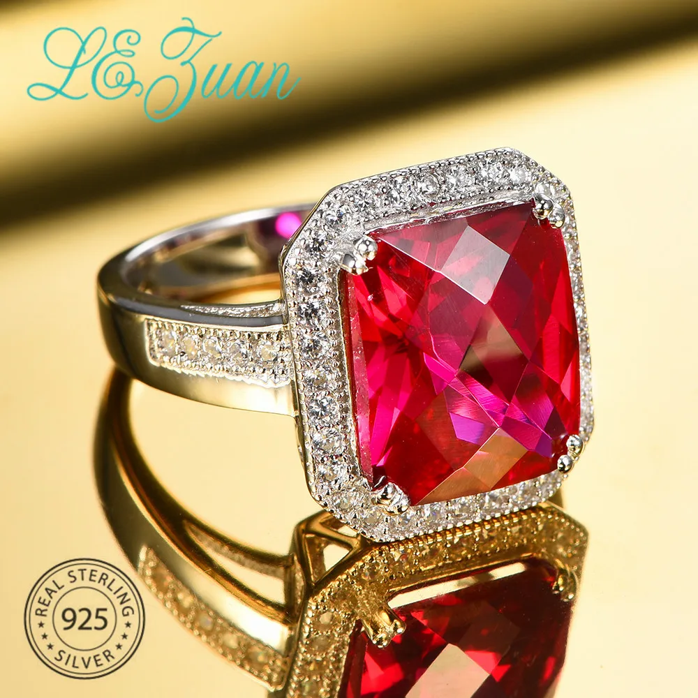 L& zuan роскошные кольца для женщин с красным Рубином, 6,88 карат, S925 серебро, хорошее ювелирное изделие, свадебные кольца, подарок на день Святого Валентина, вечерние аксессуары