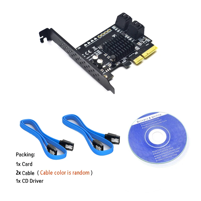 

4 Ports SATA III 6Gbps PCI Express raid Controller Card PCI-e to SATA Adapter/converter with Heat Sink Expansion Adapter Board