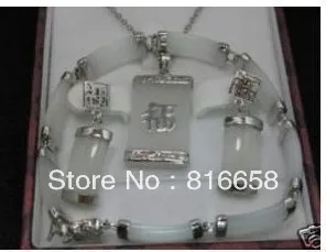 

Free shipping Jewellery white Natural stone necklace bracelet earring set