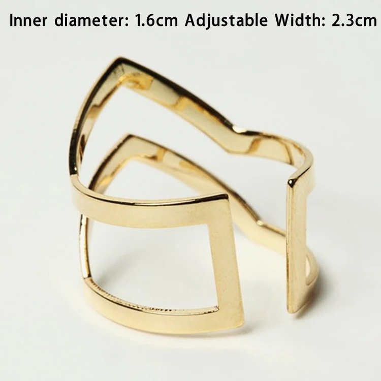 Fashion Plated Double V-shaped Half Opened Adjustable Vintage Woman Rings Charming Jewelery RING-0239 | Украшения и аксессуары