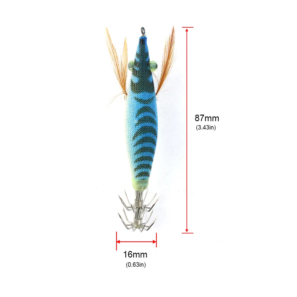 1pcs Saltwater Fishing Lure Shrimp Bait Squid Jig Tackle Hook 8CM/7.4G-2# hook | Спорт и развлечения