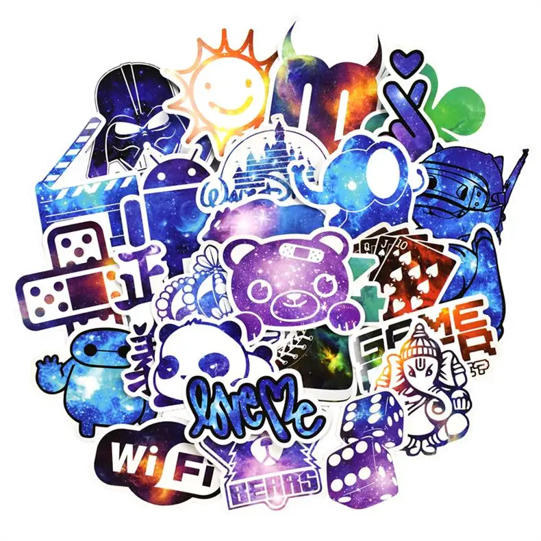 50 шт./компл. Galaxy наклейки для гитары ноутбук Мотоцикл Велосипед стайлинга автомобилей Чемодан Водонепроницаемый виниловые наклейки - Цвет: Set 2