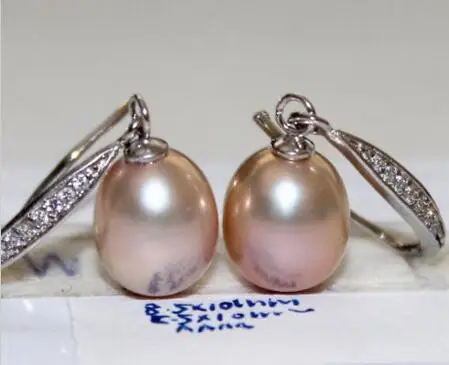 

free shipping>>>>noble jewelry natural 10X12MM Australian AAA++ south seas purple pearl earring