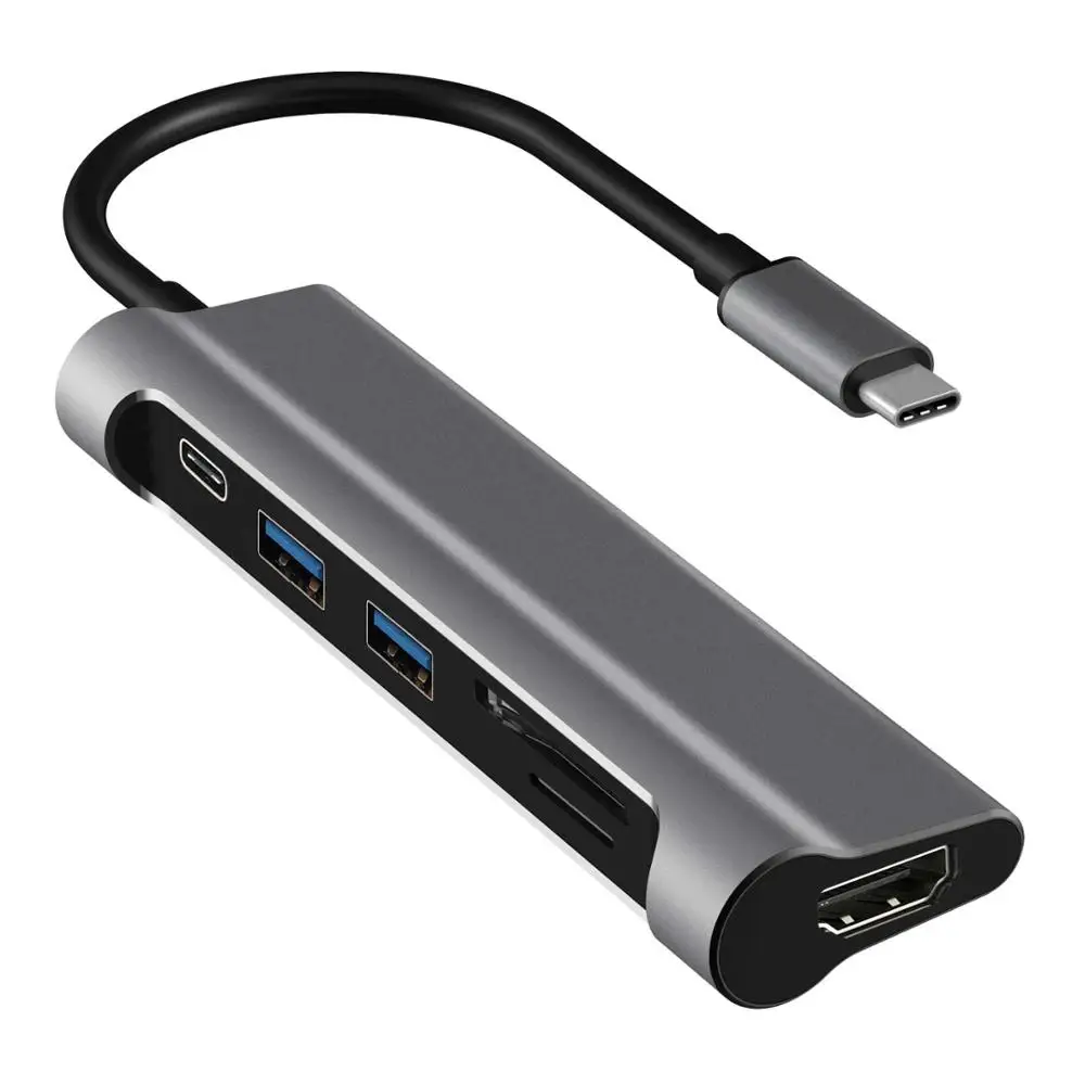 USB C3.1 концентратор адаптер Type C Thunderbolt 5 в 1 многопортовый ключ с 3 0 выход кардридер 2