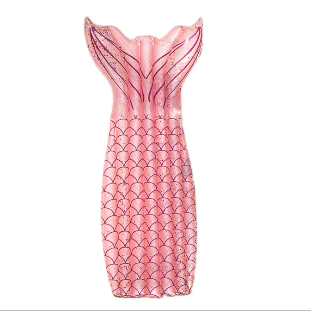 Прозрачная надувная Русалка хвост бассейн поплавок блеск плавательный матрас