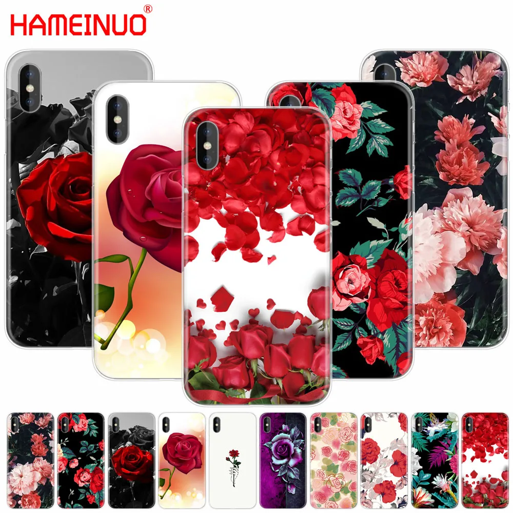 HAMEINUO ко Дню Святого Валентина цветочный узор сотовый телефон чехол для iphone X 8 7 6 4