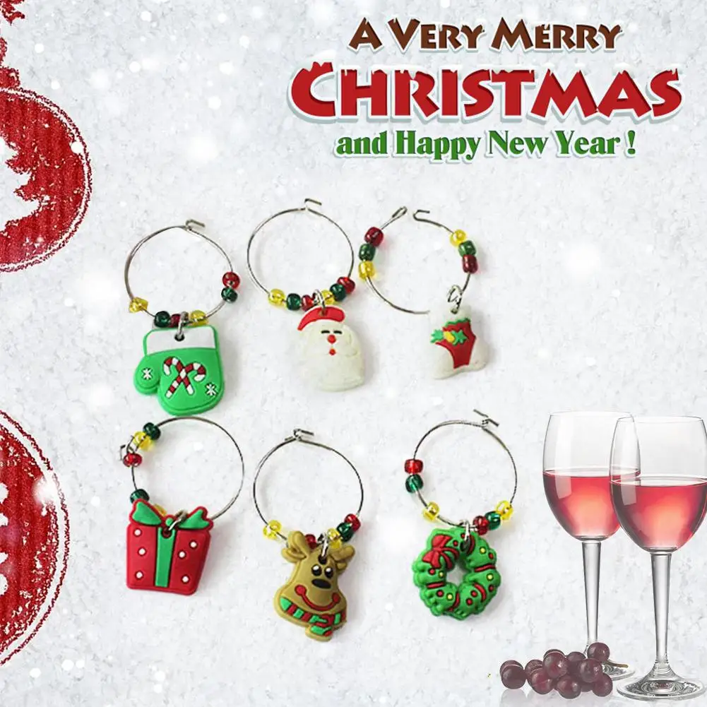 Новогоднее украшение на бокал пометок настольные украшения подарок дома