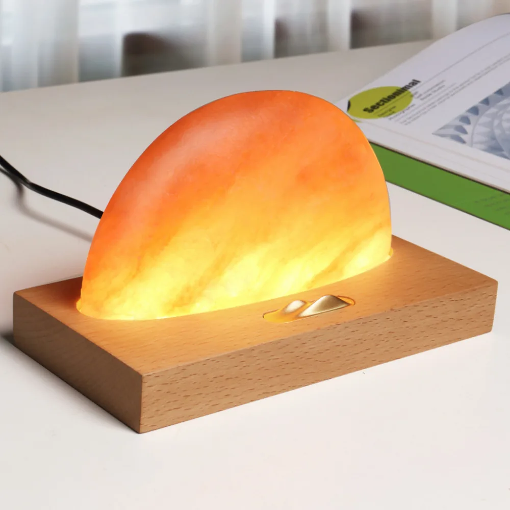 Экологическая медитация Гималайская солевая лампа Беспроводная USB зарядка