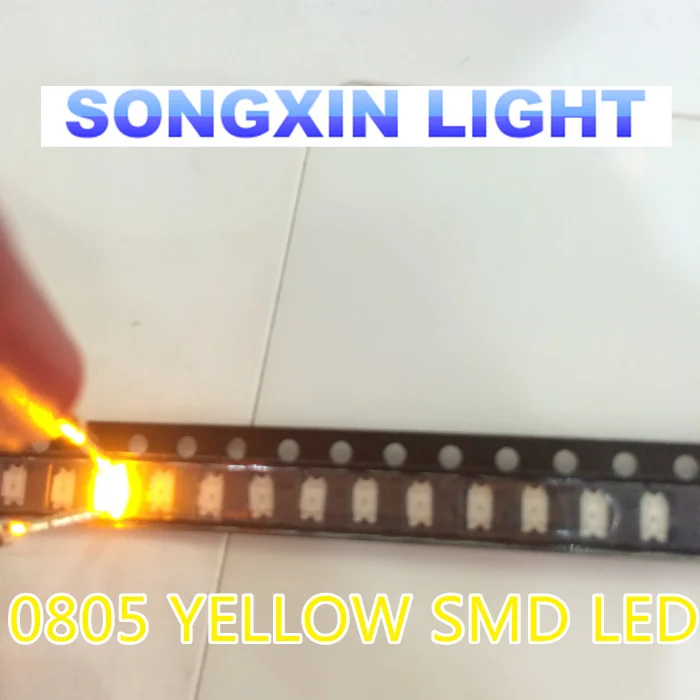 100 шт. 0805 Желтый SMD светодиодный s супер яркий диоды для подавления переходных