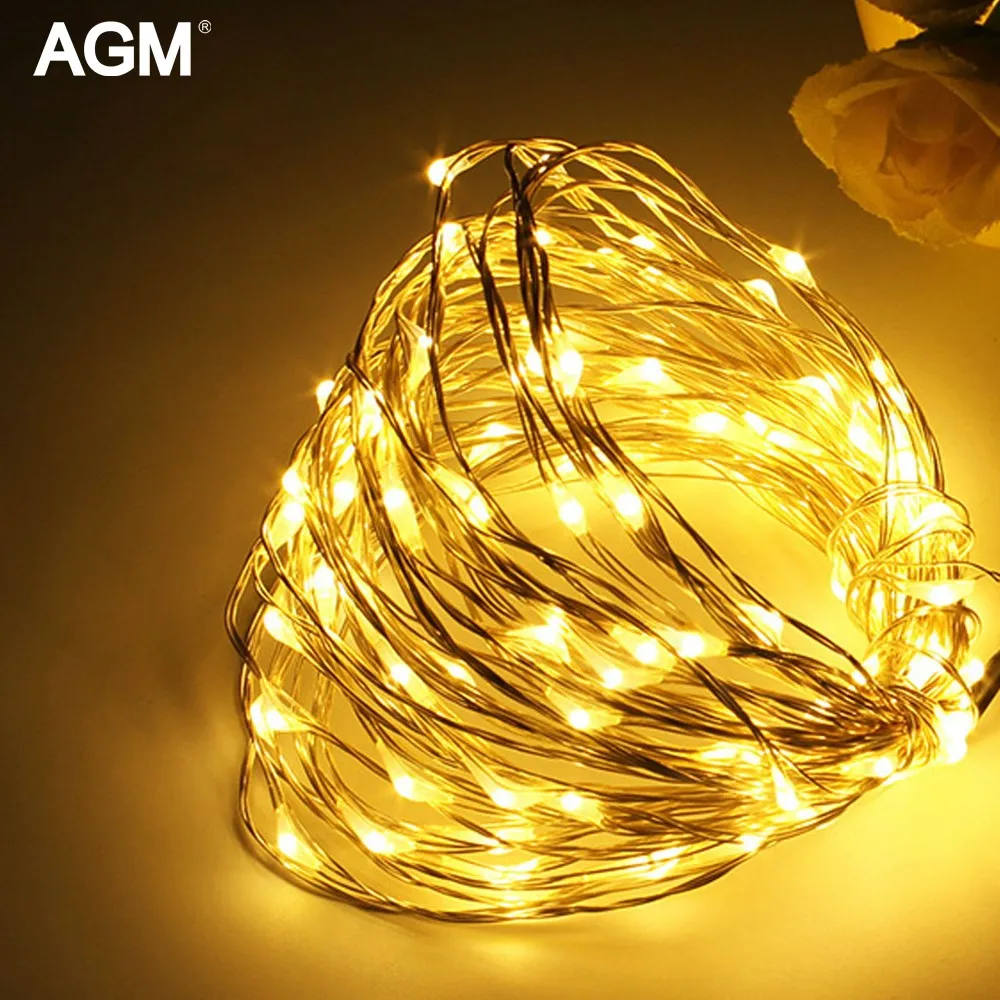 AGM светодиодная гирлянда свет шнура фестиваль Украшение Декор подарок 10 M 100LED 4 5 V