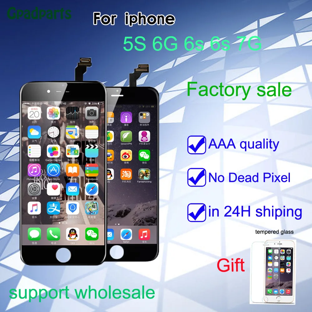 Gpadparts AAA+ экран для iPhone 5S i6 lcd ремонт iPhone 6s 6s plus lcd iPhone 7 сенсорный 3D дисплей дигитайзер полная сборка