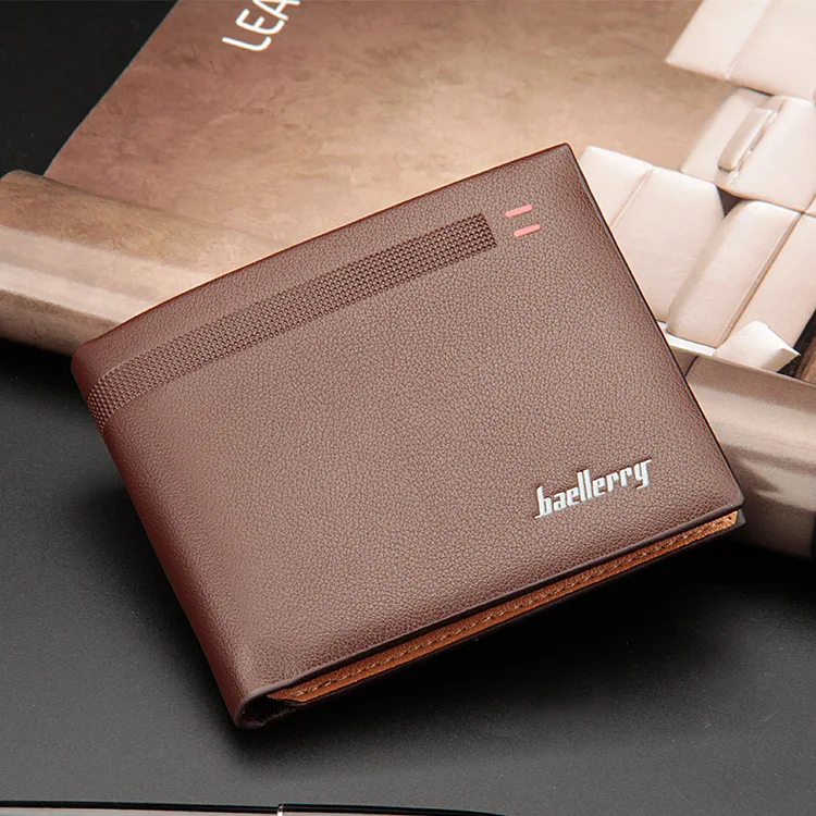 Baellerry, высокое качество, тонкий мужской кошелек, кошелек для денег, короткие мужские кошельки, тонкий модный простой кожаный кошелек для мужчин, цена