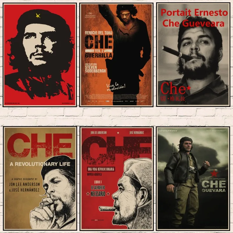 Плакаты Che Guevara в стиле ретро настенный постер из крафт бумаги большая комната