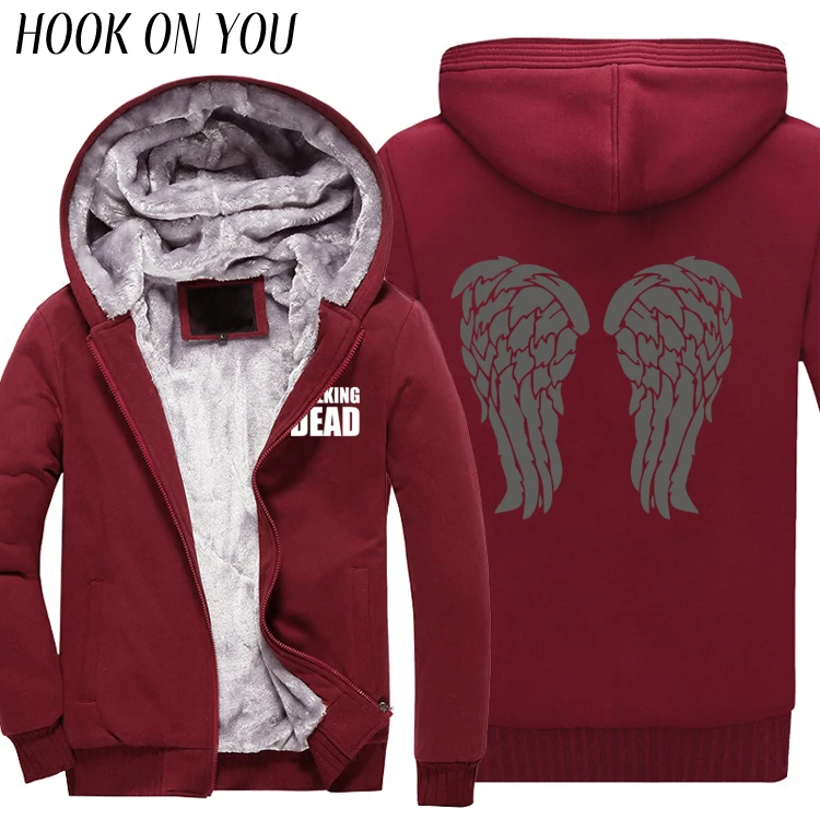 2017 зимняя мужская толстовка с забавным принтом Ходячие мертвецы плотные