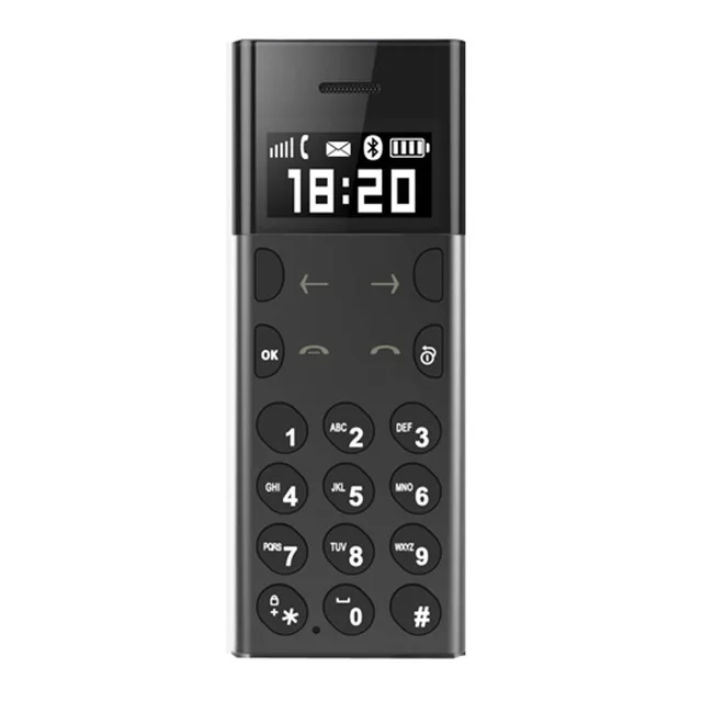 Grey Маленький мобильный телефон AEKU A5 ультра тонкий 0,96 дюймовый крошечный экран Bluetooth Dialer celular сотовый телефон - Цвет: Grey